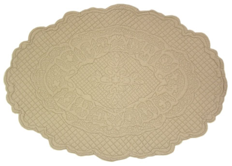 Provencal Boutis Oval Floor mat "ODEON" (natural) - Click Image to Close